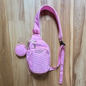 Steve Madden Light Pink Quilted Crossbody/Backpack Bag NWT